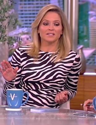 Sara's zebra stripe mini dress on The View