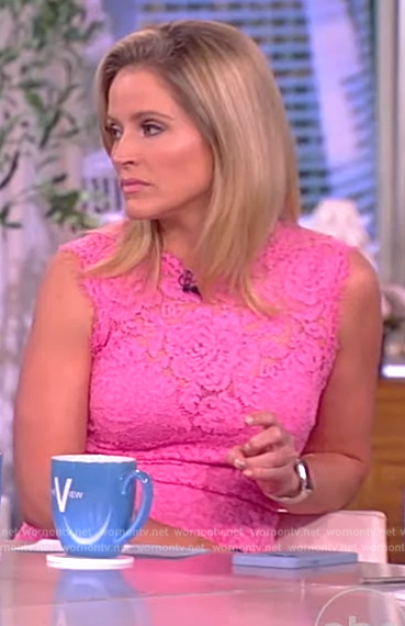 Sara's pink floral lace dress on The View