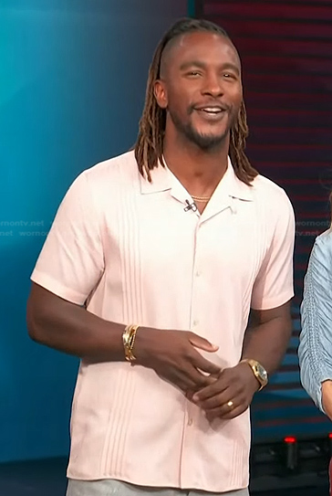 Scott's pink pintuck shirt on Access Hollywood