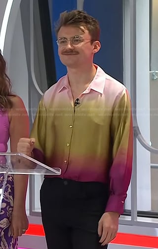 Sean Hickey's ombre satin shirt on Today
