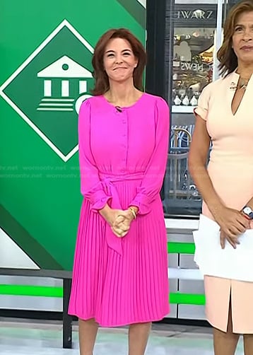 Stephanie Ruhle's pink pleated dress on Today