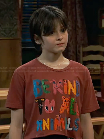 Whinnie's red Be Kind To All Animals tee on Bunkd