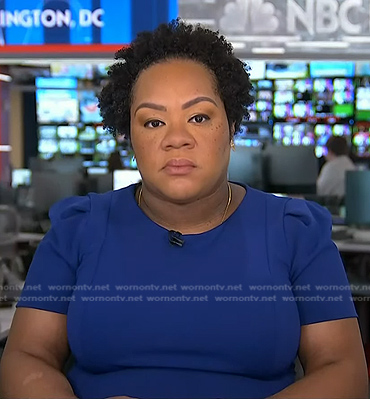 Yamiche Alcindor's blue dress on NBC News Daily