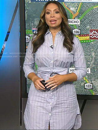 Adelle's blue striped shirtdress on Today