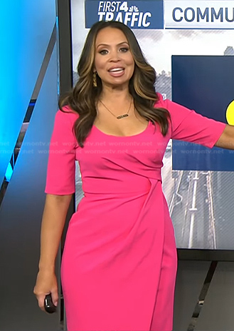 Adelle's pink scoop neck dress on Today