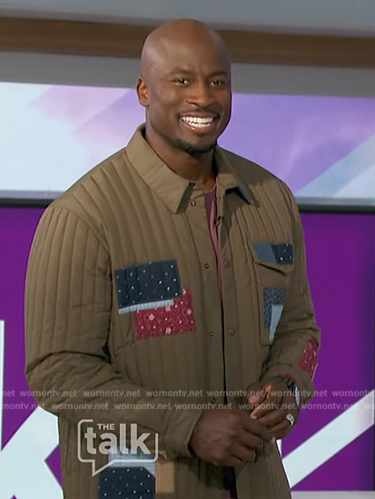 Akbar's green quilted jacket on The Talk