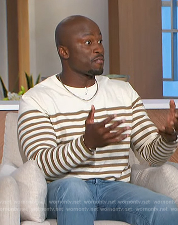Akba's striped long sleeve tee on The Talk