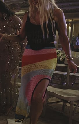 Alexia's rainbow stripe knit skirt on The Real Housewives Ultimate Girls Trip