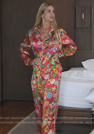 Alexia's red floral print pajamas on The Real Housewives Ultimate Girls Trip