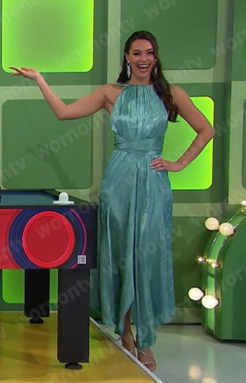 Alexis's mint green midi dress on The Price is Right