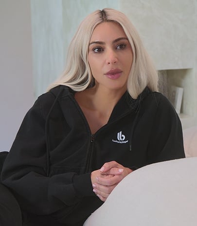 Kim's black zip up hoodie on The Kardashians