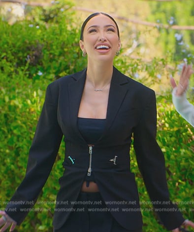 Bre's black zip front blazer on Selling Sunset