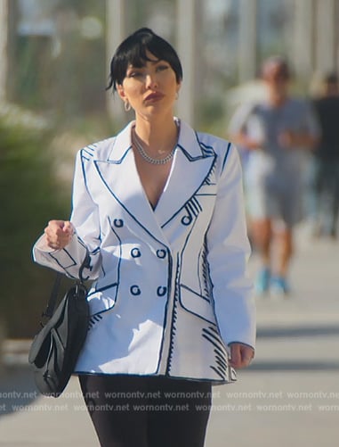 Bre's whtie painted blazer on Selling Sunset