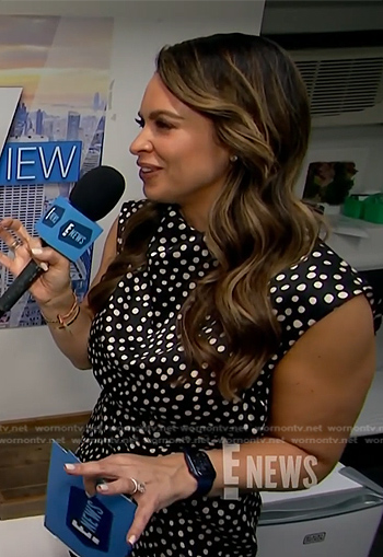 Carolina Bermudez's black polka dot dress on E! News