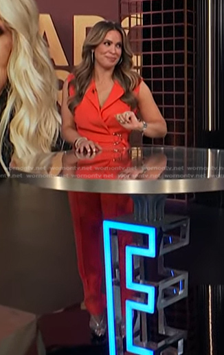 Carolina Bermudez's orange belted jumpsuit on E! News