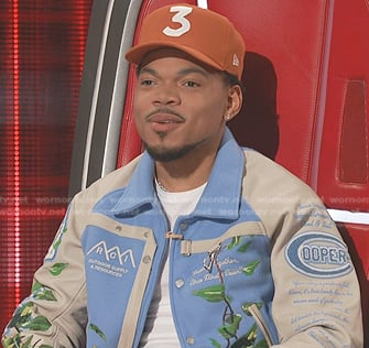 Chance the Rapper's embroidered varsity jacket on The Voice