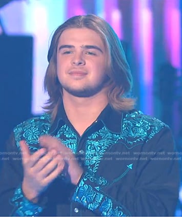 Colin Stough's embroidered western shirt on American Idol