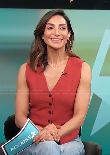 Courtney Lopez's red vest on Access Hollywood
