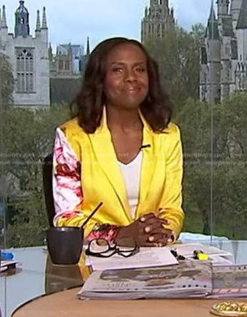 Deborah's yellow floral blazer on Good Morning America