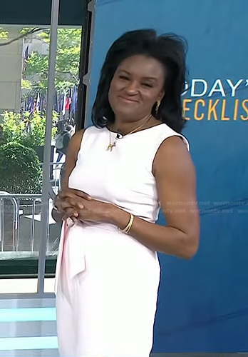 Dr. Angela Lamb's pale pink tie waist dress on Today