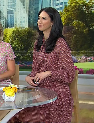 Dr. Natalie Azar's polka dot tie-neck dress on Today