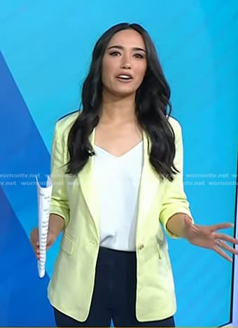 Emilie's yellow roll-up sleeve blazer on Today
