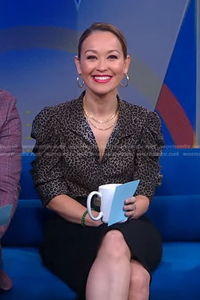 Eva's leopard puff sleeve top on Good Morning America