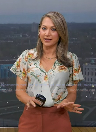 Ginger's floral wrap top on Good Morning America