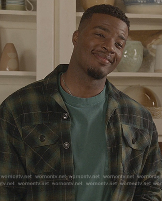 Spencer's green plaid shirt on All American