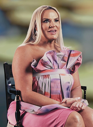 Heather's floral strapless top on The Real Housewives Ultimate Girls Trip