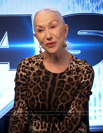 Helen Mirren's leopard print dress on E! News