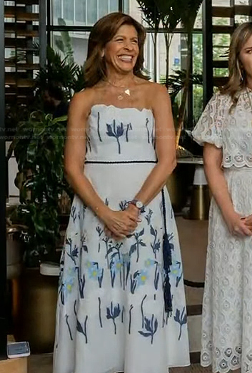 Hoda's floral strapless dress on Today