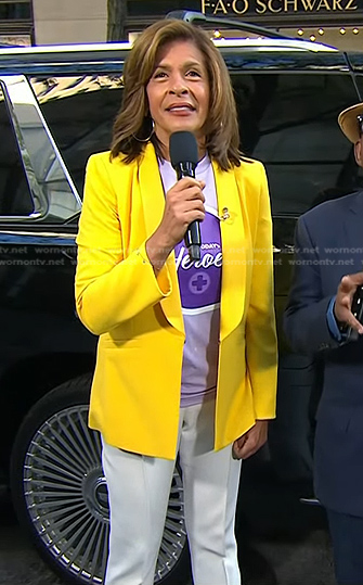 Hoda's yellow blazer and white pants on Today