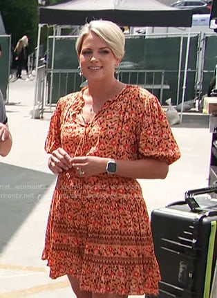 Jamie Yuccas's orange floral dress on CBS Mornings