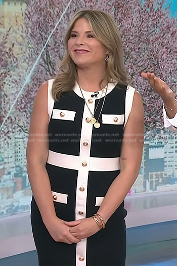 Jenna's black contrast sleeveless dress on Today