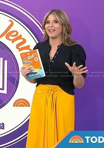 Jenna's black top and yellow tie front skirt on Today