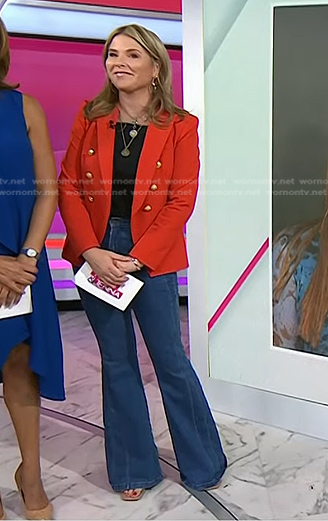 Jenna's red blazer and flare jeans on Today