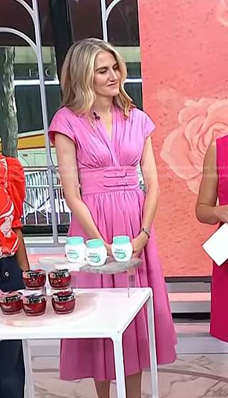 Jenny Bailly's pink double buckle belt dress on Today