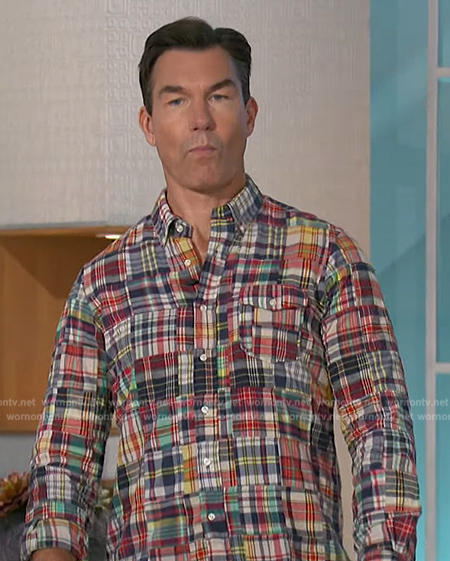 Jerry's multicolored plaid shirt on The Talk
