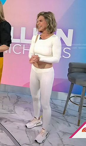 Jillian Michaels's white cropped top and leggings on Today