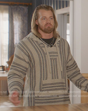 JJ's gray stripe hoodie on All American