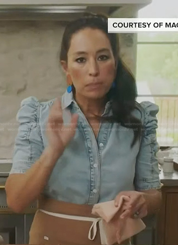 Joanna Gaines's denim puff sleeve shirt on Today