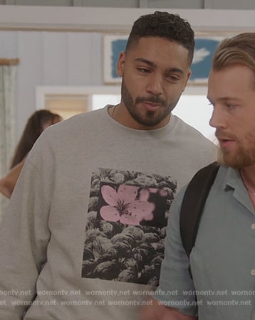 Jordan's gray floral print sweatshirt on All American