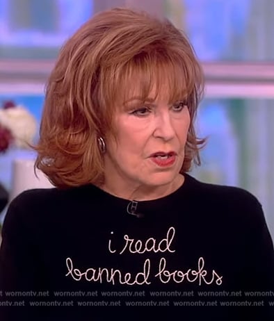 Joy's I read banned books sweater on The View
