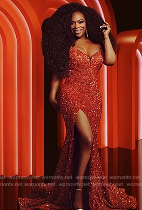 Kandi's red promo dress on The Real Housewives of Atlanta