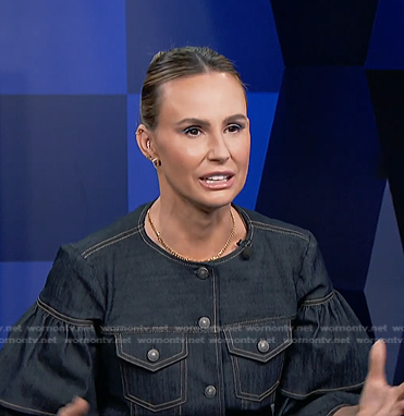 Keltie's ruffle sleeve denim jacket on E! News