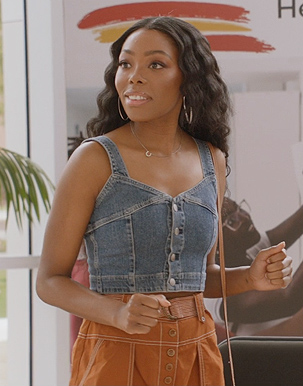 Kia's denim cropped tank on All American
