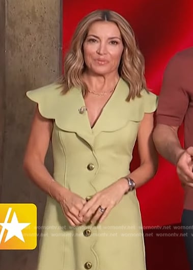 Kit's green scalloped dress on Access Hollywood