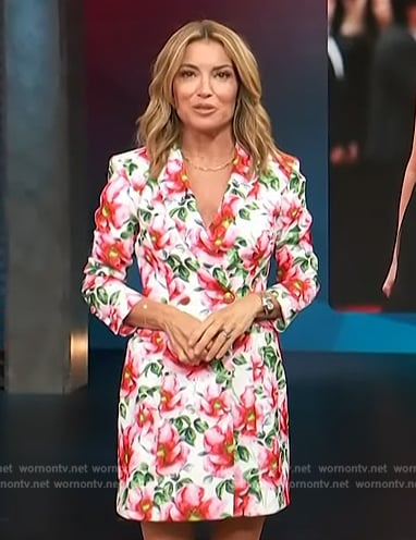 Kit's floral print blazer dress on Access Hollywood