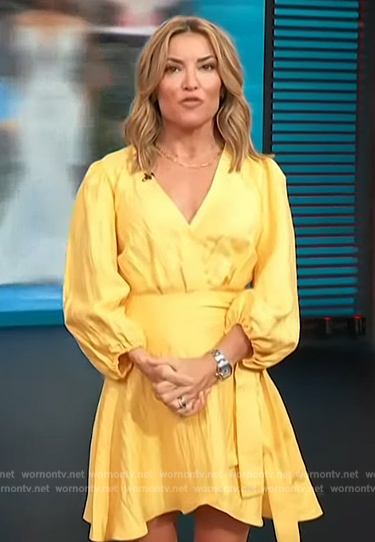 Kit's yellow wrap dress on Access Hollywood